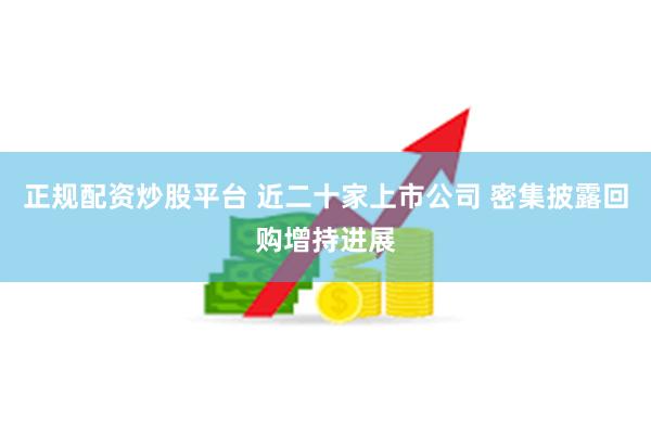 正规配资炒股平台 近二十家上市公司 密集披露回购增持进展