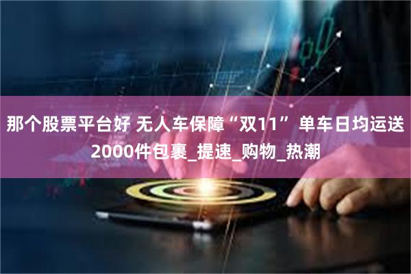 那个股票平台好 无人车保障“双11” 单车日均运送2000件包裹_提速_购物_热潮