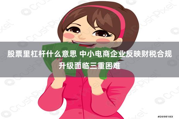 股票里杠杆什么意思 中小电商企业反映财税合规升级面临三重困难